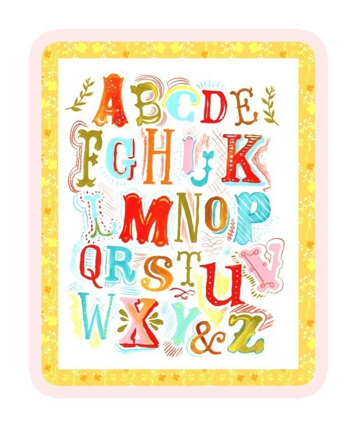 Alphabet with Frame Art Print