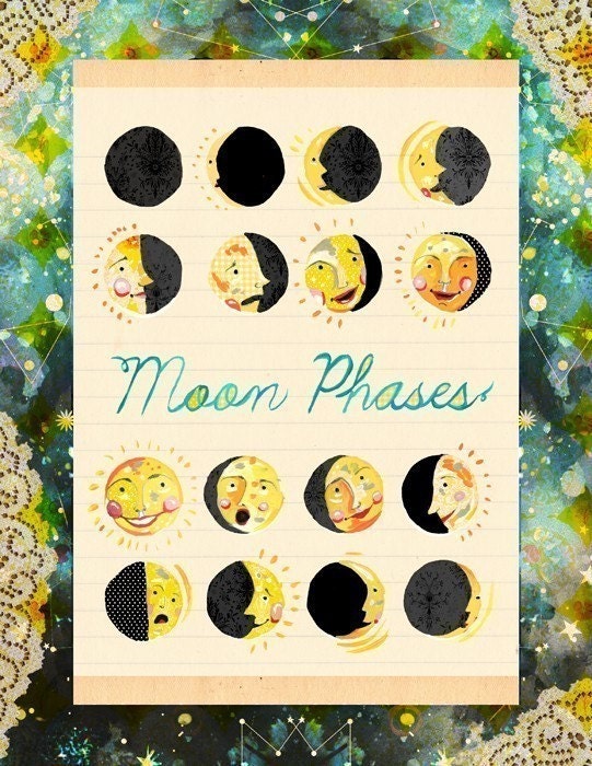 Moon Faces Art Print