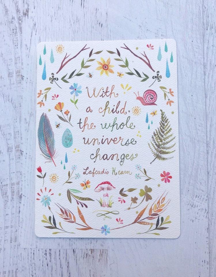 With a Child - Lafcadio Hearn - Greeting Card