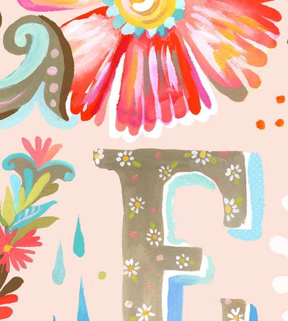 LOVE Block Letter Vertical Art Print