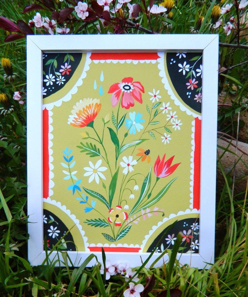 Meadow Flowers Paper Art Print