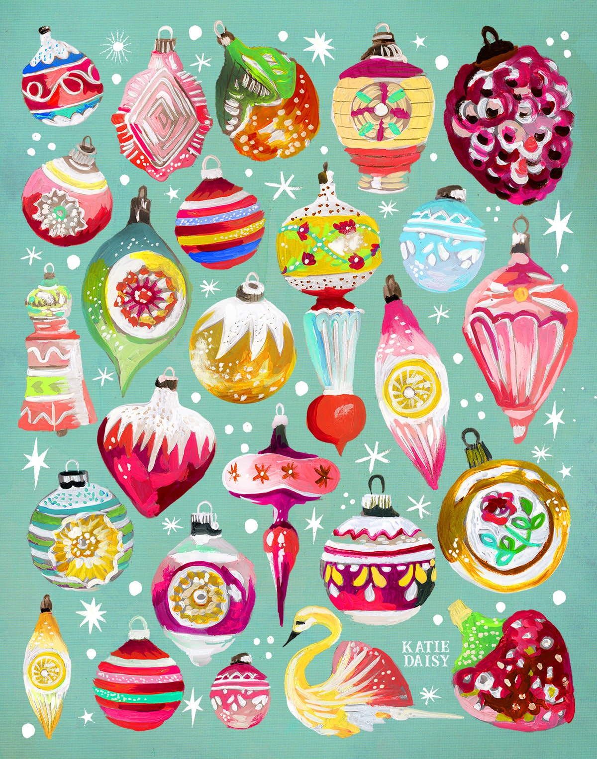 Vintage Ornaments Art Print