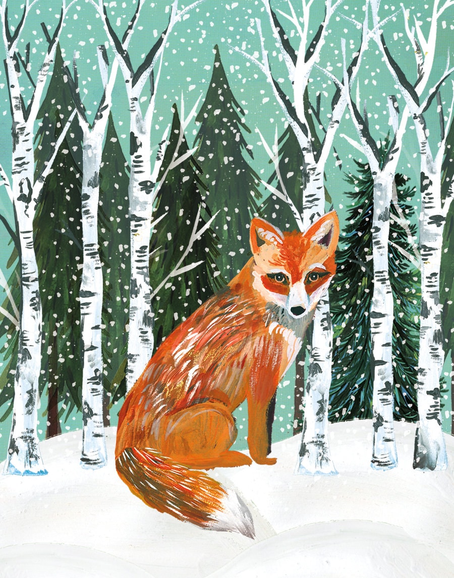 Snowy Fox Art Print