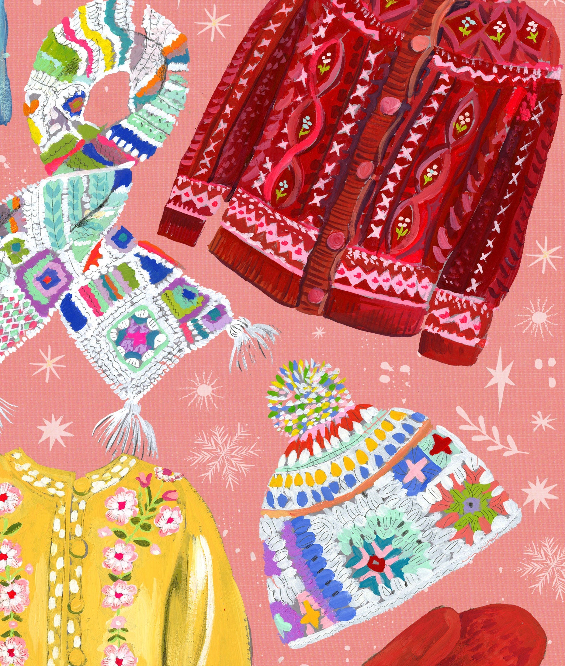 Cozy Sweaters Art Print