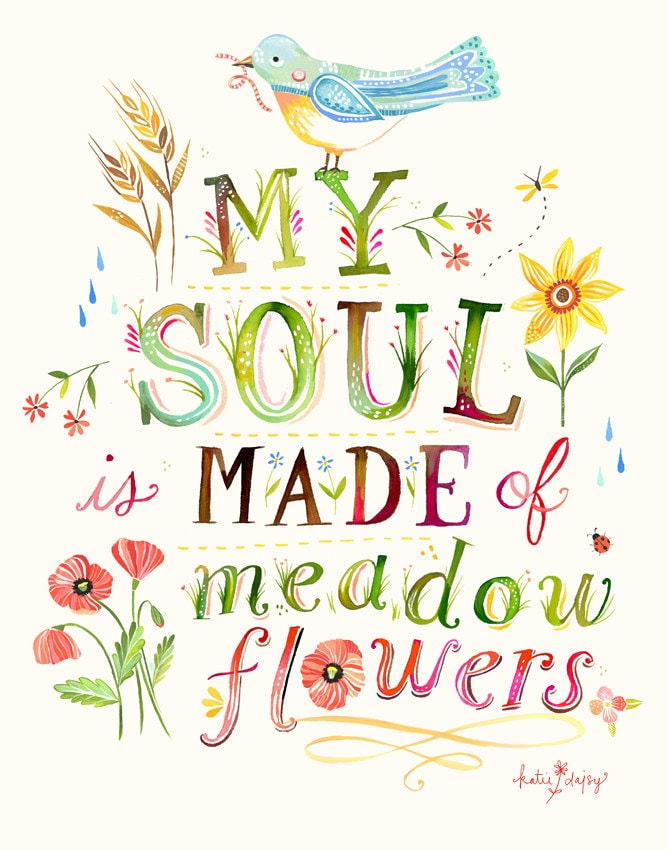 Soul Made of Meadow Flowers Art Print