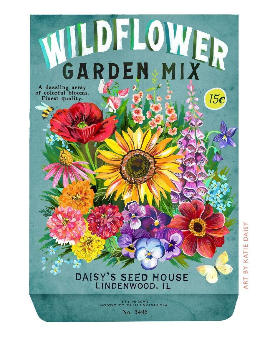 Garden Mix Seed Packet Art Print