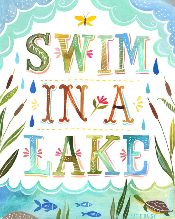 Swim in a Lake Art Print