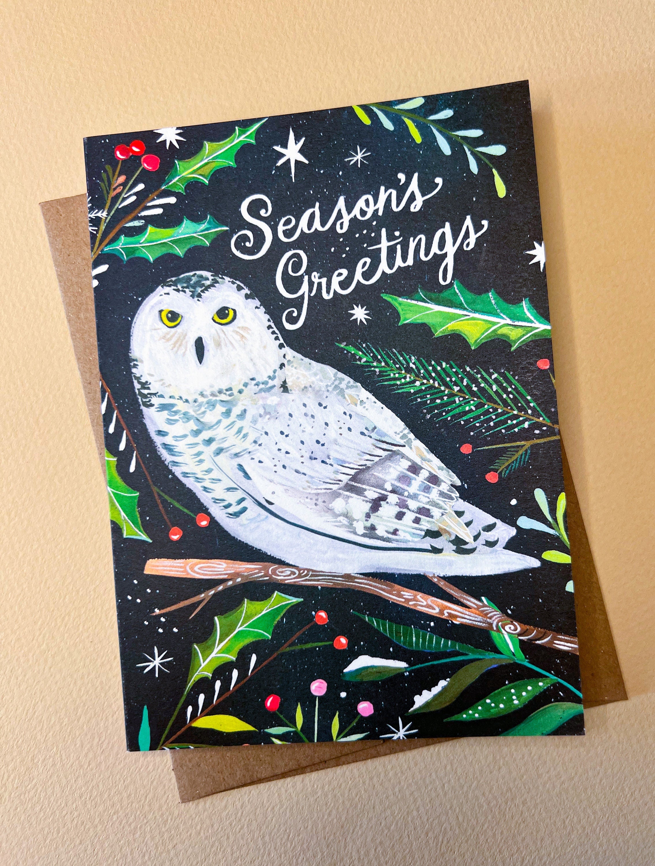 Snowy Owl Holiday Card