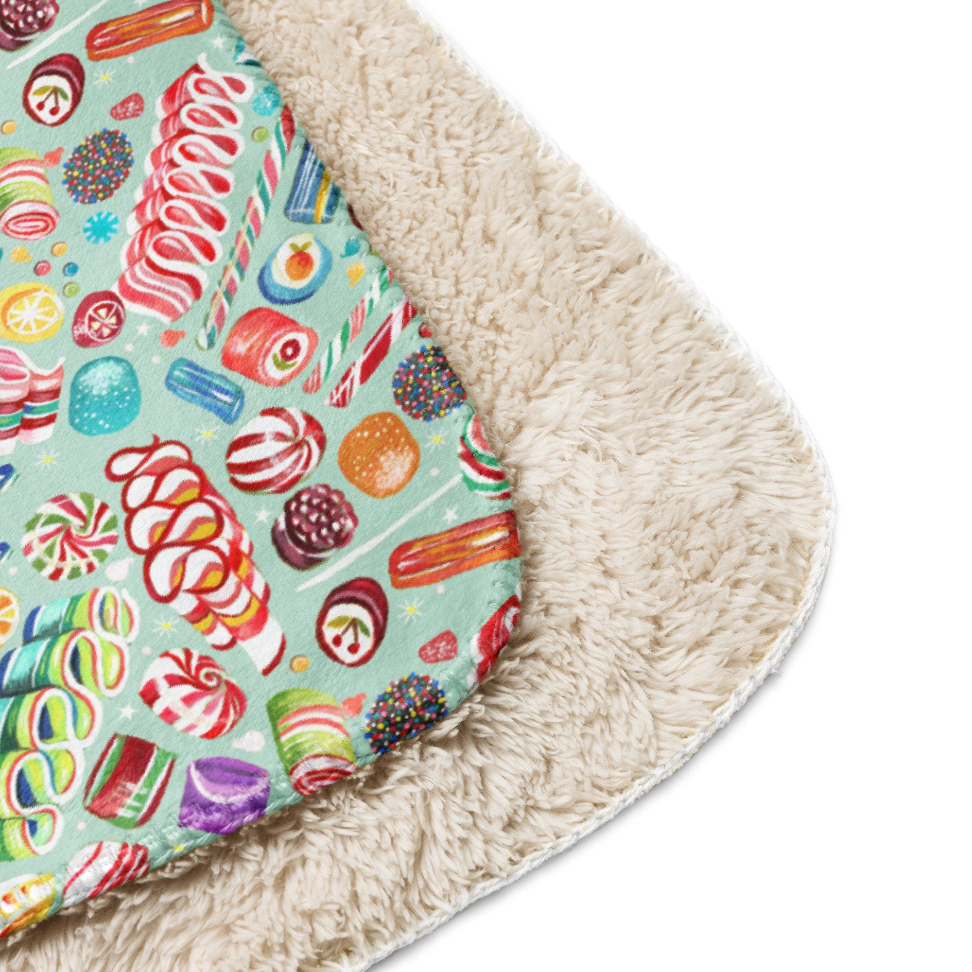 Ribbon Candy Sherpa Blanket