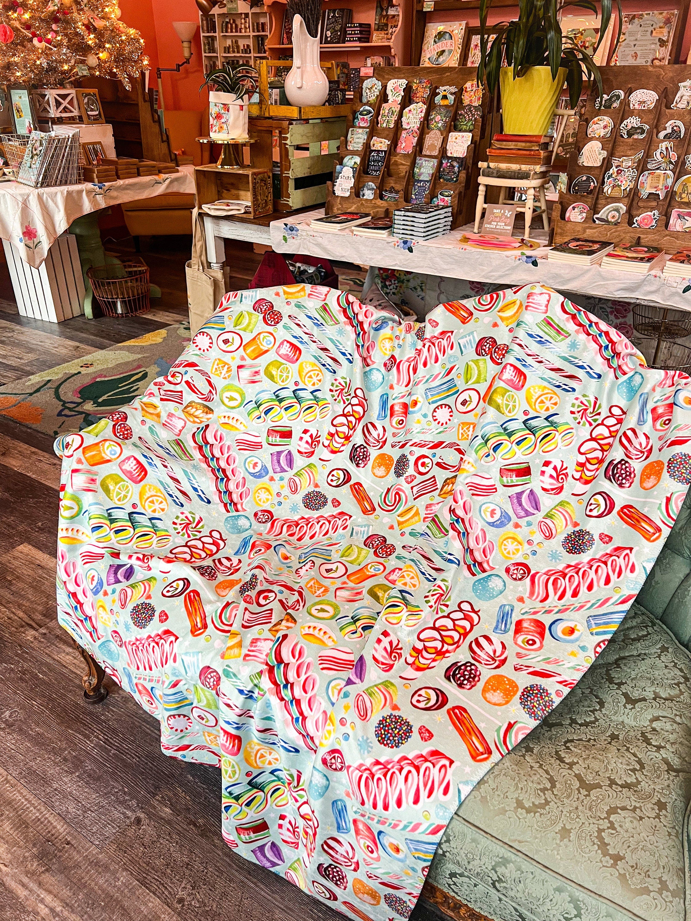 Ribbon Candy Sherpa Blanket