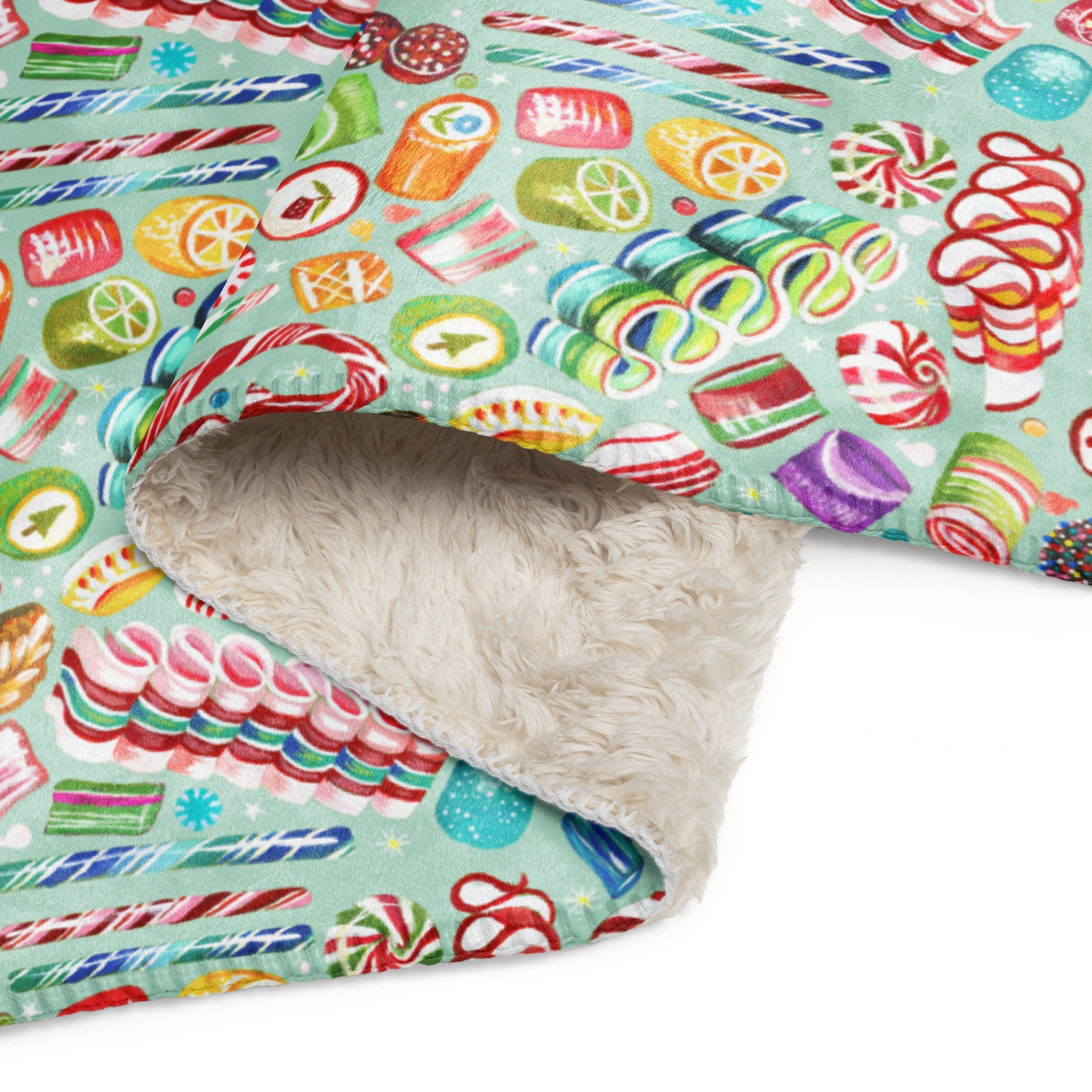 Ribbon Candy Sherpa Blanket