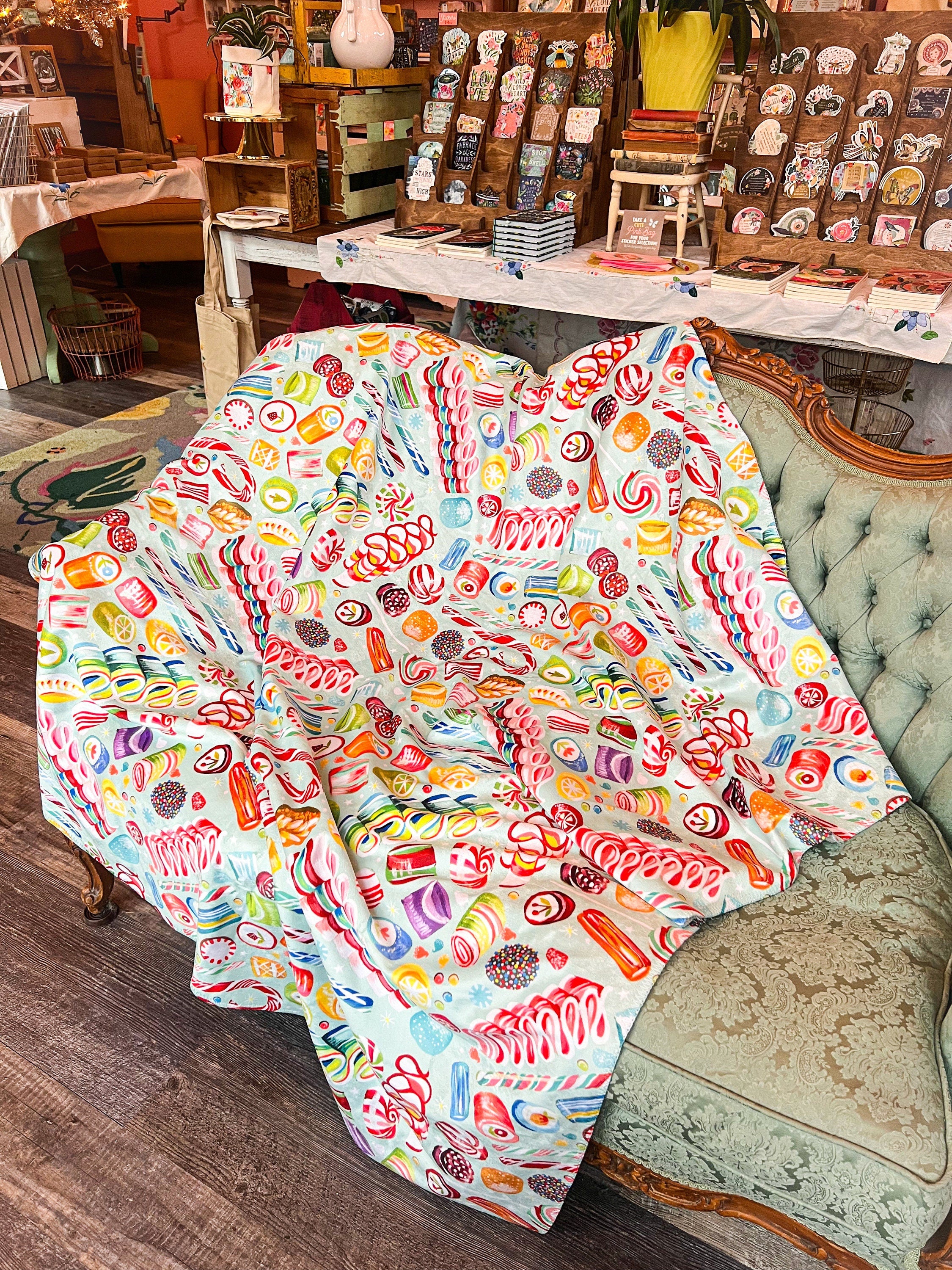 Ribbon Candy Sherpa Blanket