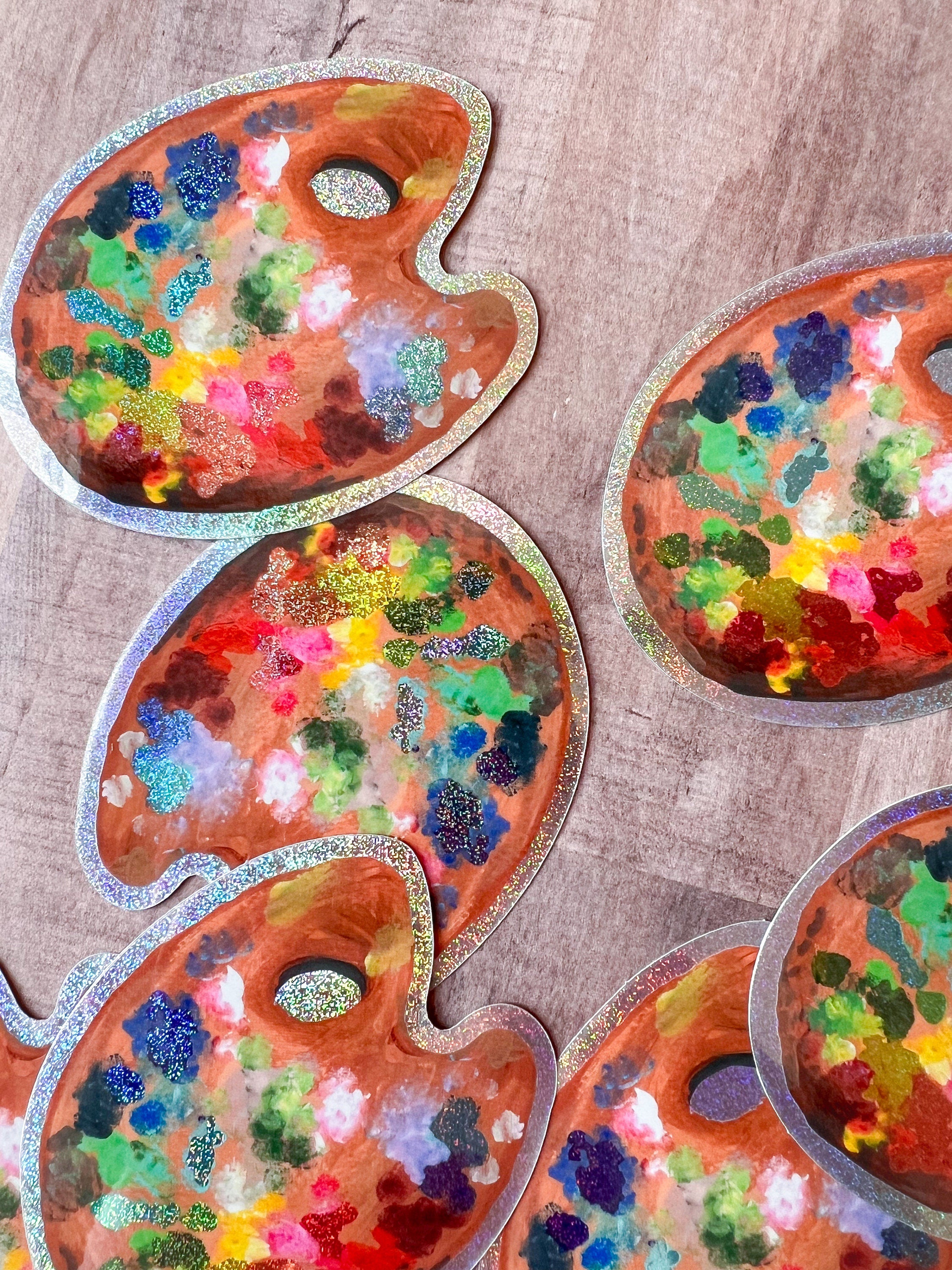 Painter's Palette Glitter Sticker