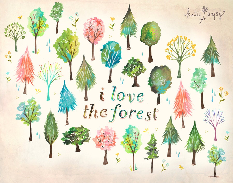 I Love The Forest Art Print