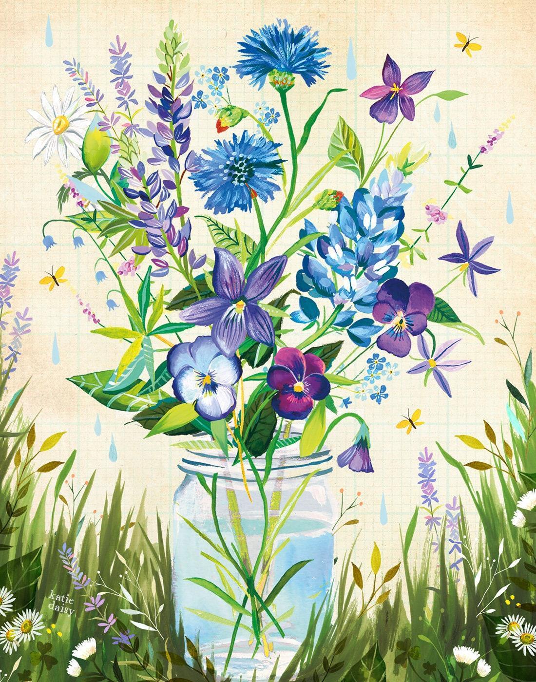 Violet Bouquet Art Print