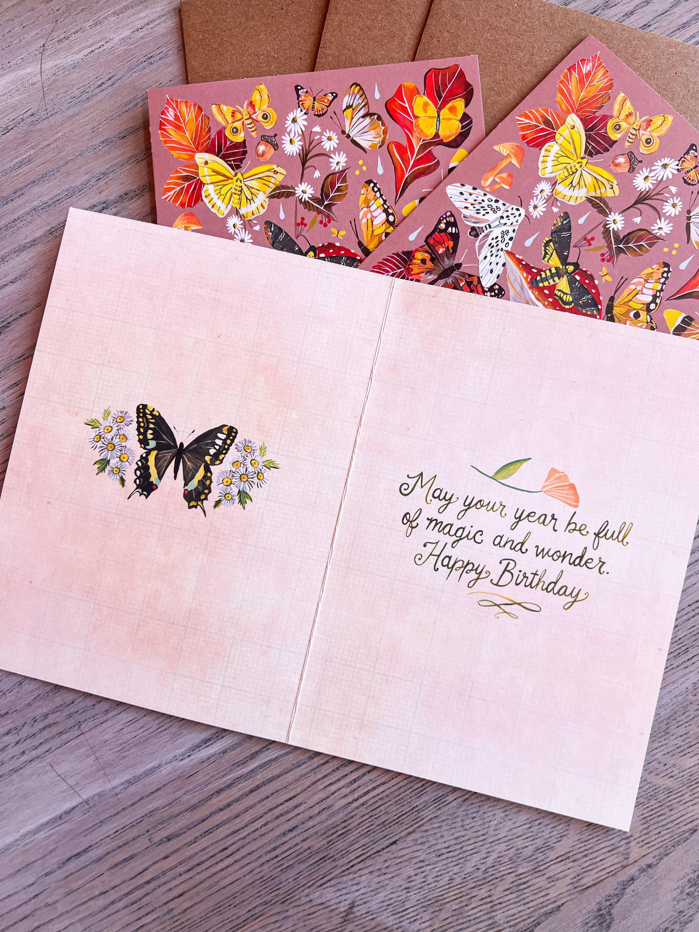 Autumn Flutter - Birthday Card