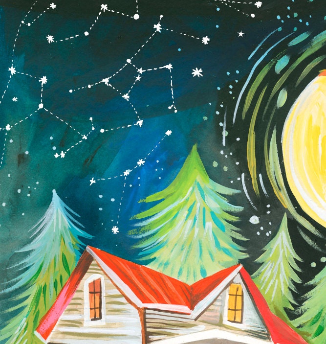 Night Cabin Art Print