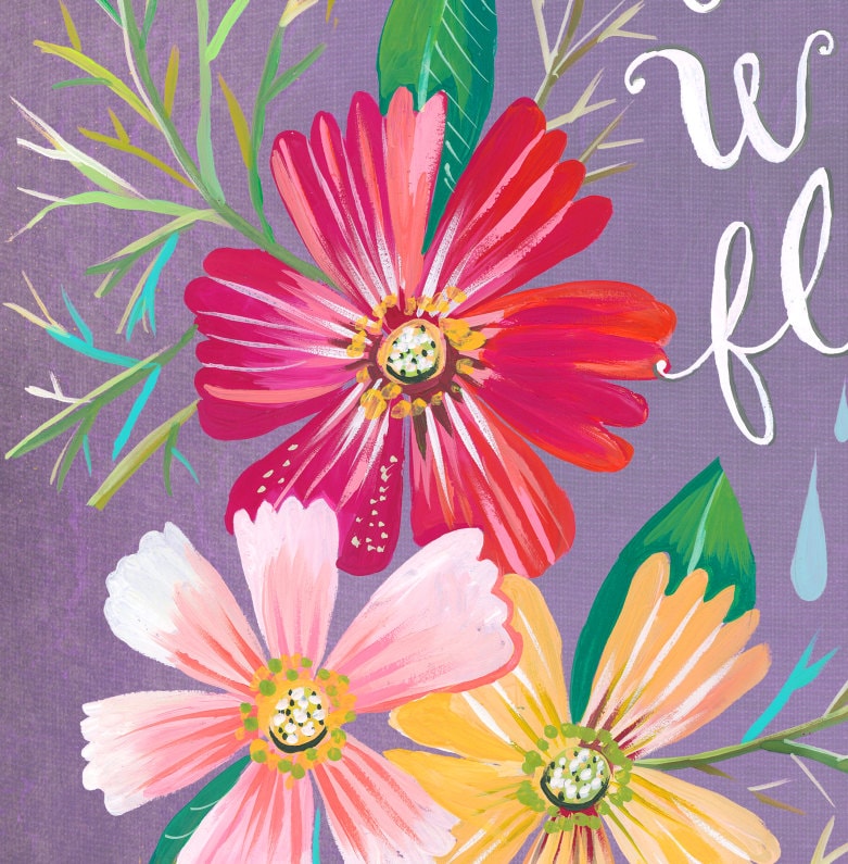 Purple Grow Free, Wildflower Art Print