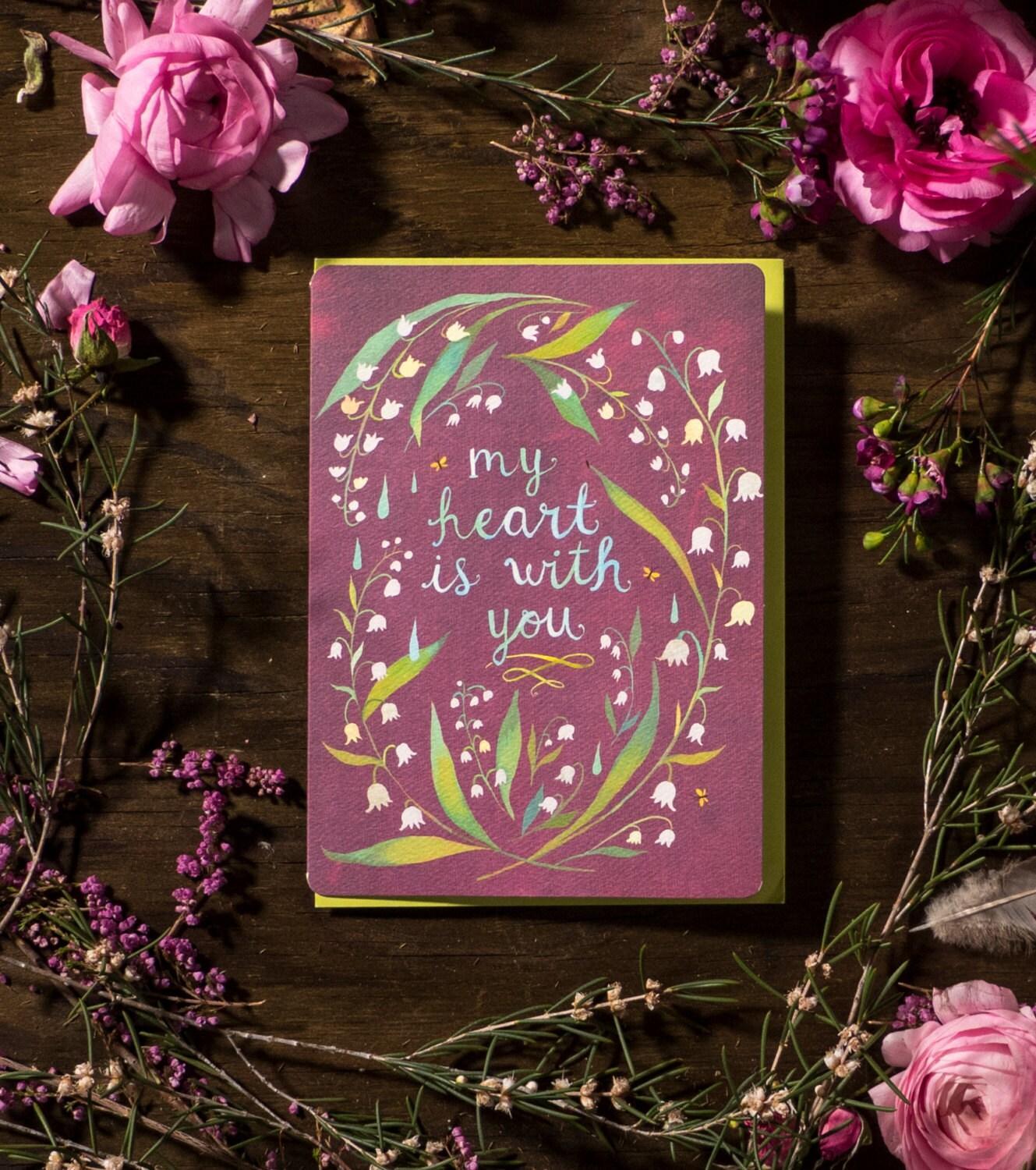 My Heart is With You - Greeting Card