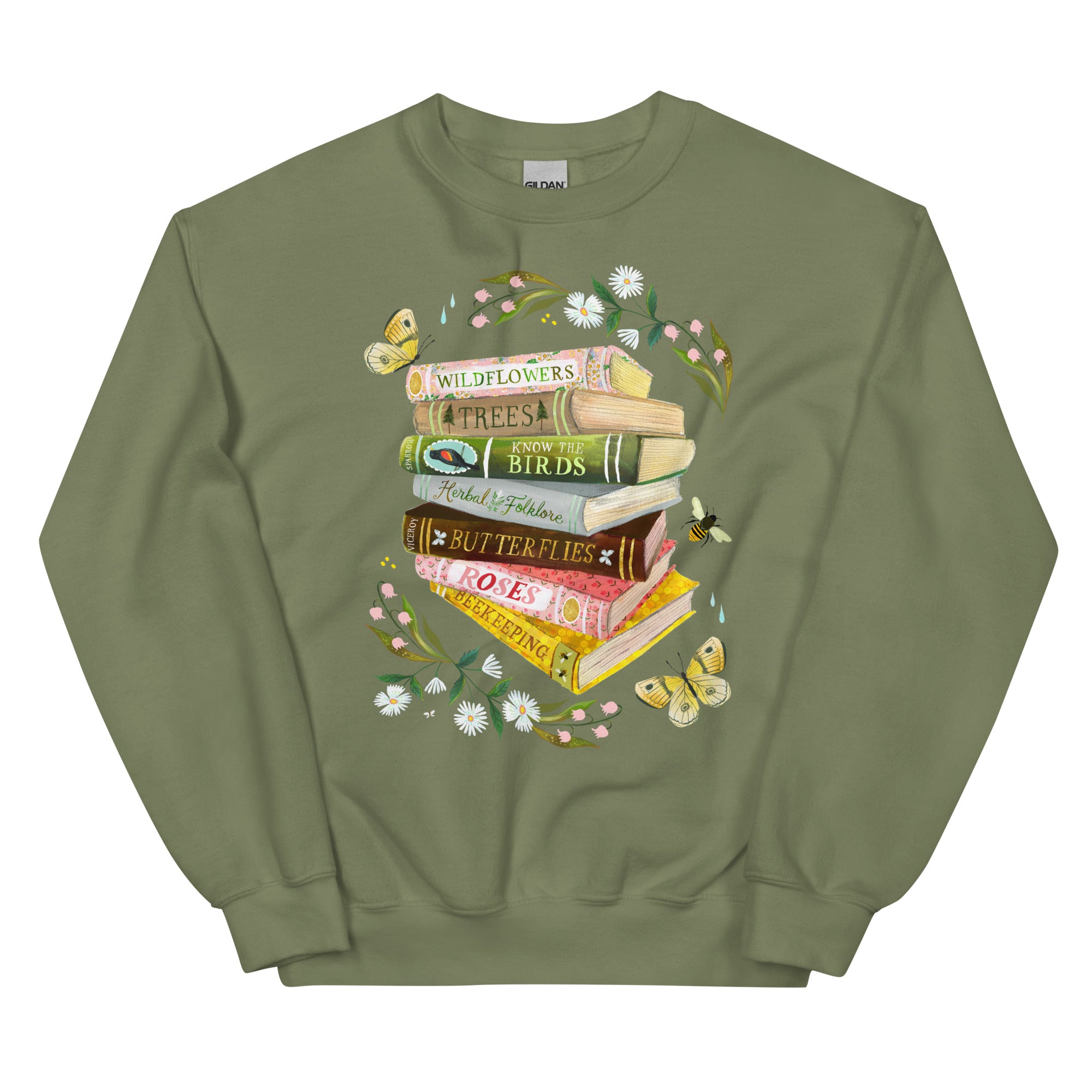 Books Unisex Sweatshirt Military Green