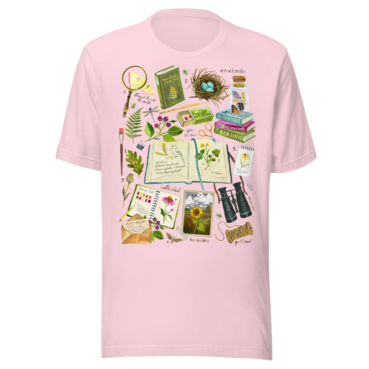 Dear Edith Botanist Tee Shirt Soft Pink