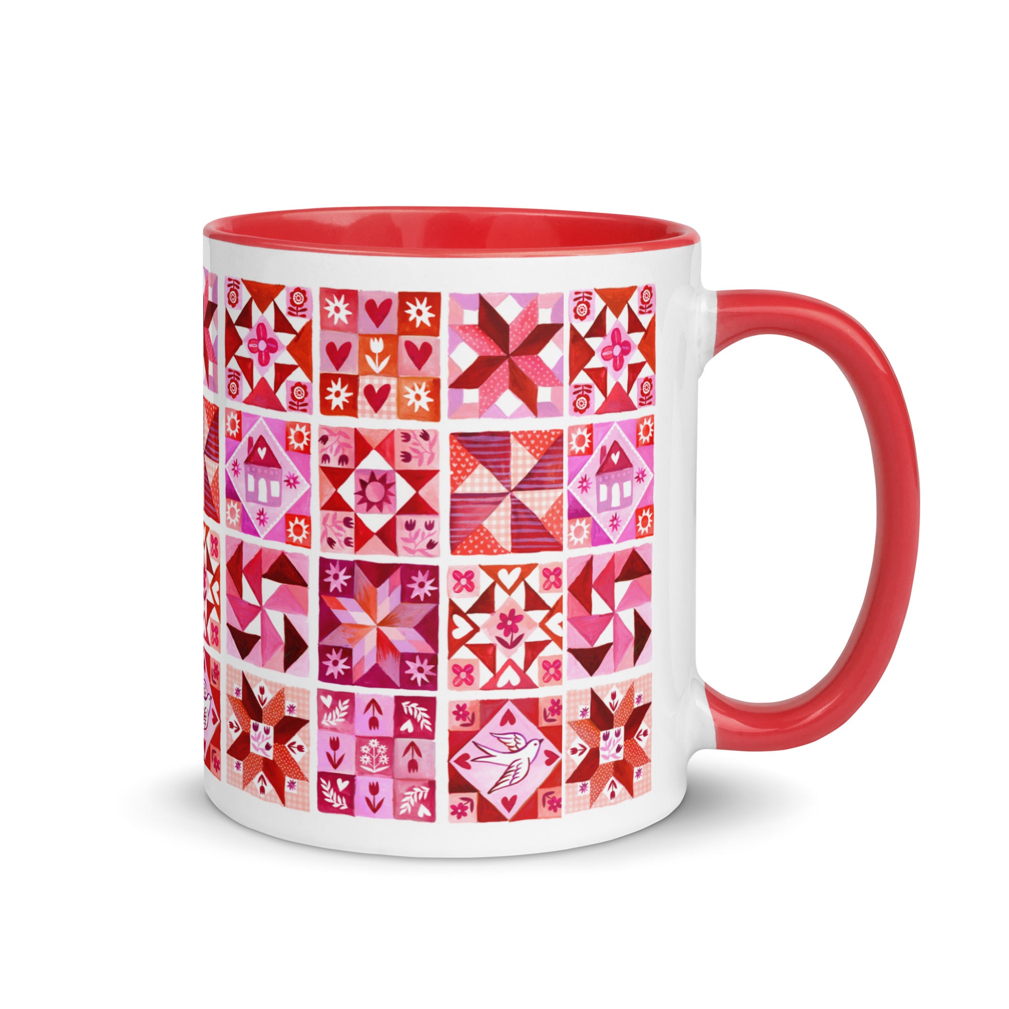 Stiched With Love Mug Red