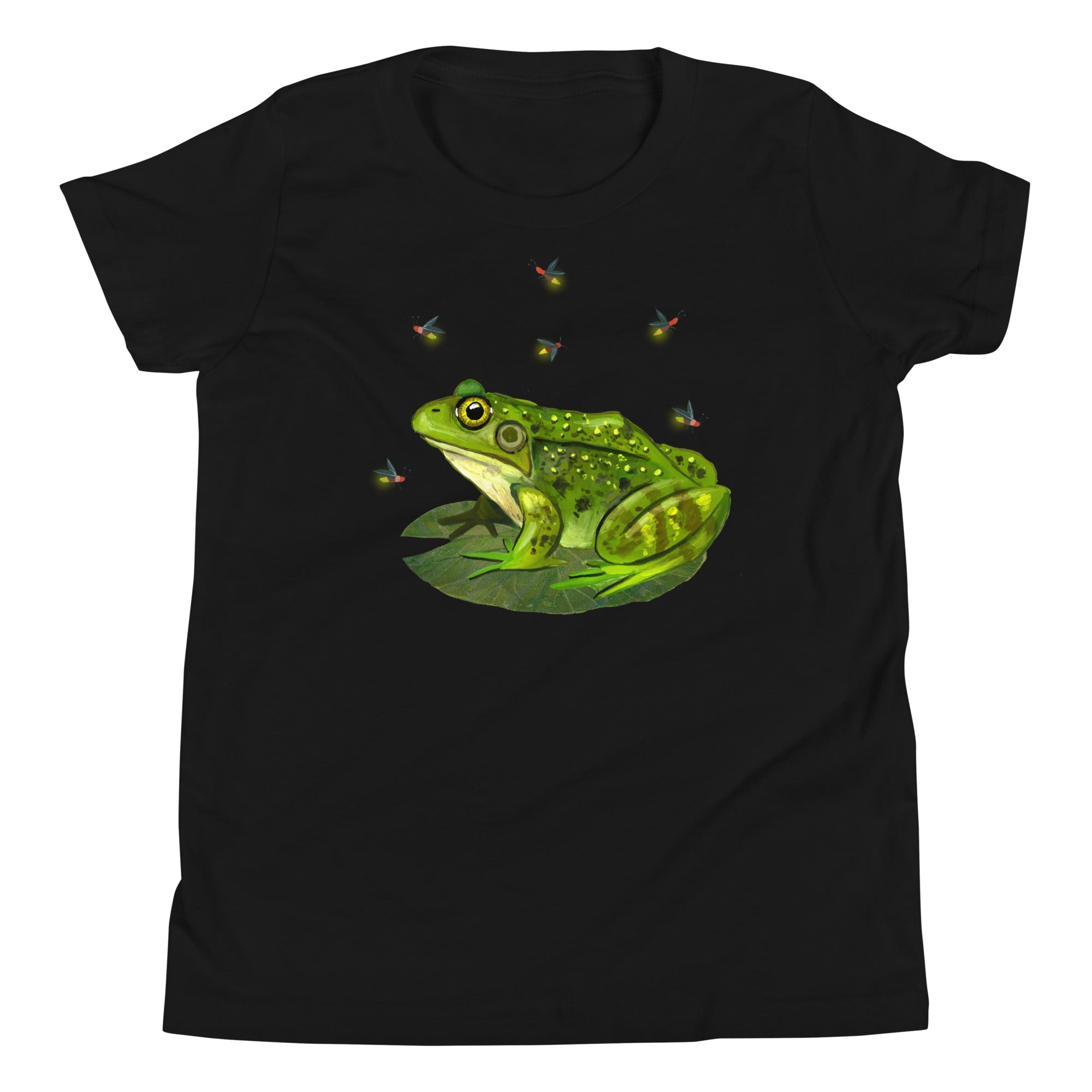 Frog & Fireflies Youth T-Shirt Black