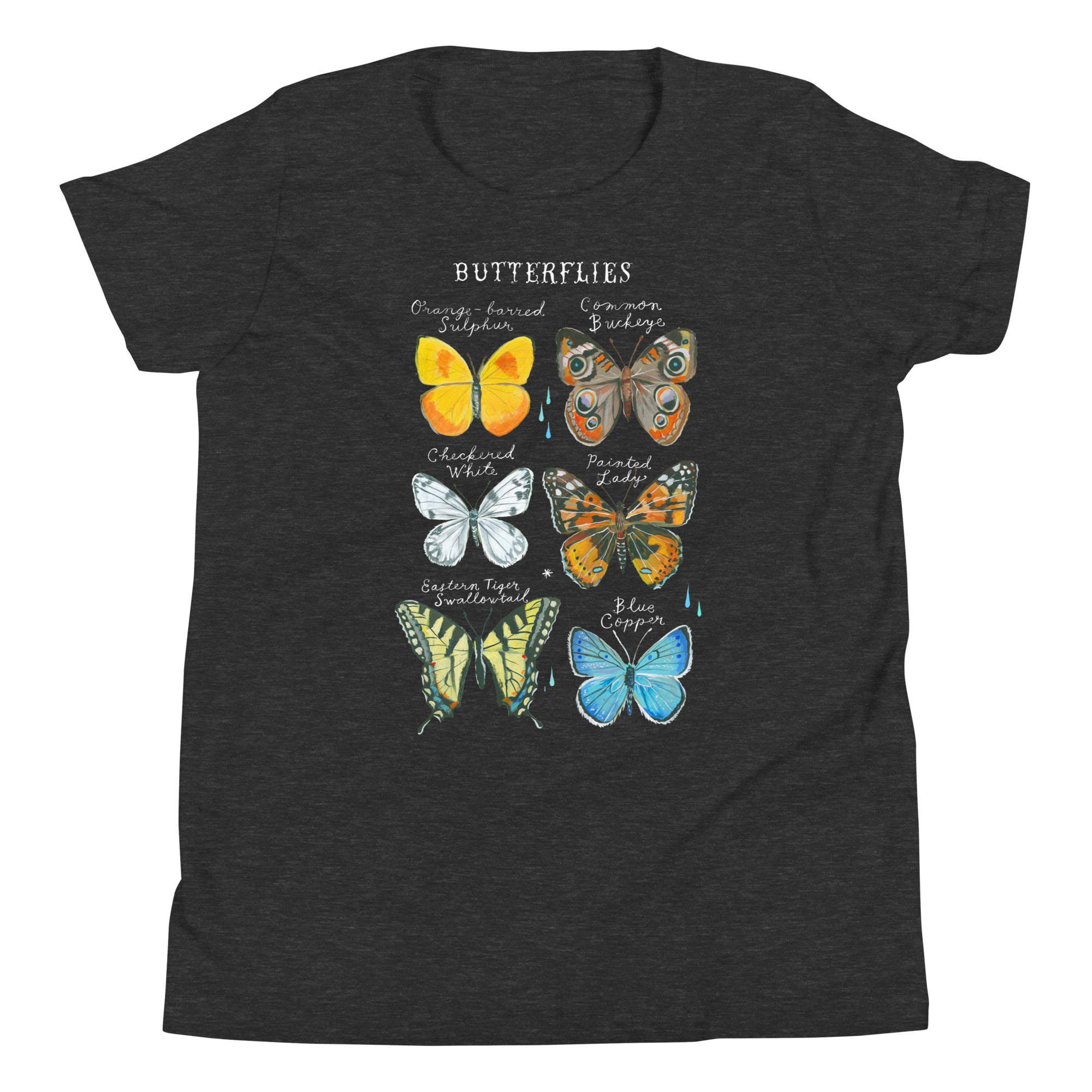 Butterfly Chart Youth T-Shirt Dark Grey Heather