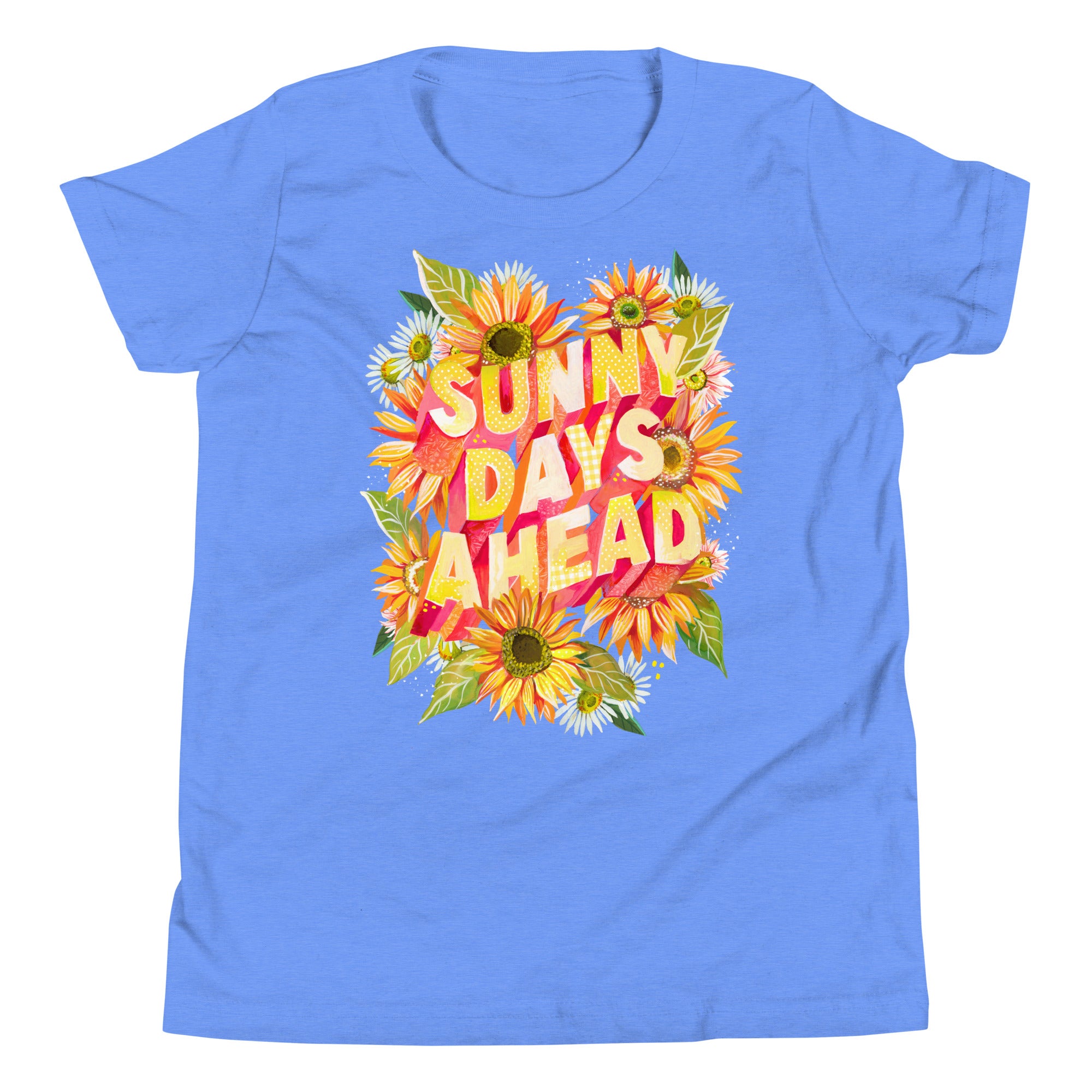 Sunny Days Ahead Youth T-Shirt Heather Columbia Blue