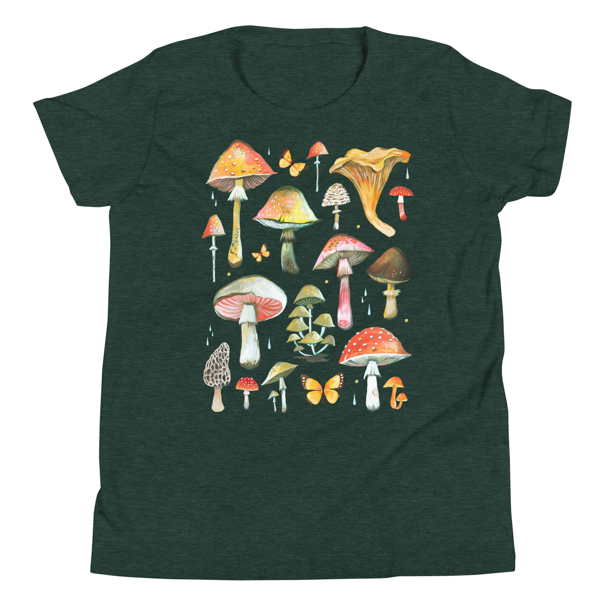 Mushroom Youth T-Shirt Heather Forest